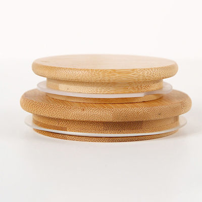 Capo di bambù decorativo a colori naturali personalizzati per barattoli di bicchiere di vetro ad alto borosilicato
