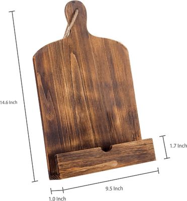 Stylish Pine Wood Cookbook Stand con installazione in piedi e tavolo da taglio marrone