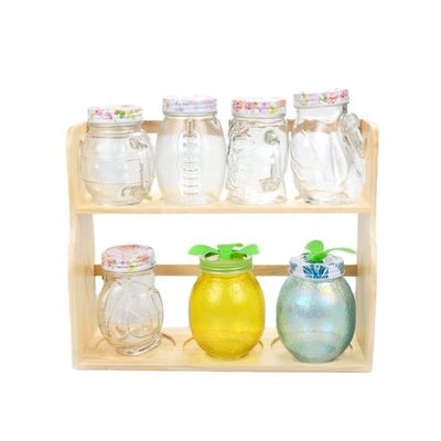 Vaso di vetro elegante e trasparente con coperchio in plastica colorata 100% sicuro per gli alimenti