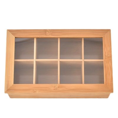 Scatola da tè per regalo in legno con logo personalizzato e colore semplice