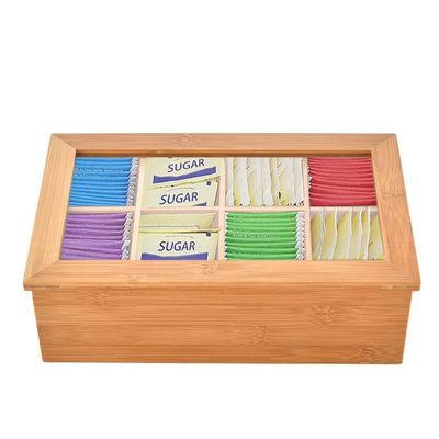 Scatola da tè per regalo in legno con logo personalizzato e colore semplice