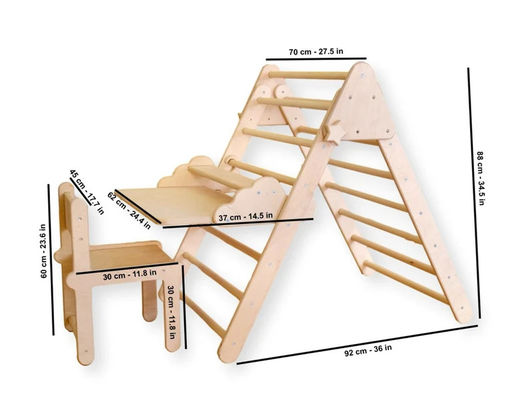 Set di triangolo di arrampicata in legno per bambini Parco giochi Montessori