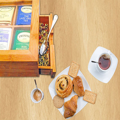 Casella di assortimento del tè in legno di pino in colore personalizzato per la collezione di tè