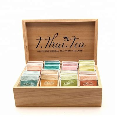 8 Compartimento Scatola da tè in legno a colori semplici adatta alla stampa su vetrina