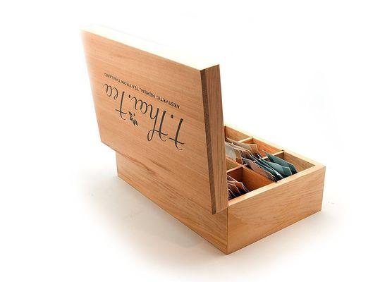 8 Compartimento Scatola da tè in legno a colori semplici adatta alla stampa su vetrina