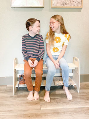 Mobili in legno Montessori staccabili per bambini Panca per scarpe in soggiorno Sala giochi