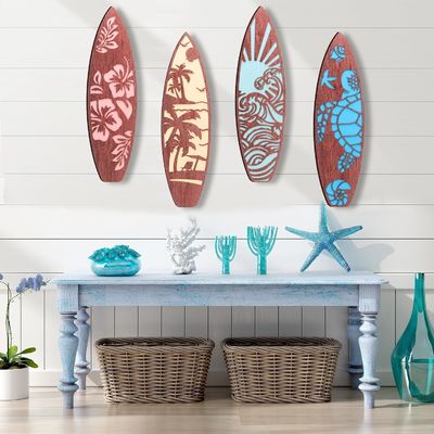 Contenitori di stoccaggio Decorazione della parete della tavola da surf per la fuga in spiaggia hawaiana estiva