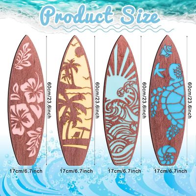 Contenitori di stoccaggio Decorazione della parete della tavola da surf per la fuga in spiaggia hawaiana estiva