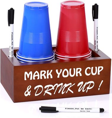 Supporto coppa monouso a doppio pino bianco per distribuzione di utensili da festa rustici