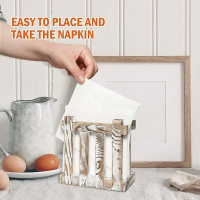 Tenitori di tovaglioli in legno in stile rustico per i ristoranti