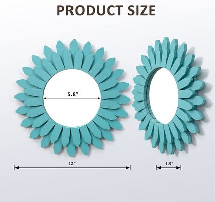 Specchietto da parete decorativo in bianco o il tuo colore 12 pollici di legno rustico stile Boho