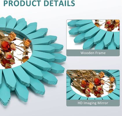 Specchietto da parete decorativo in bianco o il tuo colore 12 pollici di legno rustico stile Boho