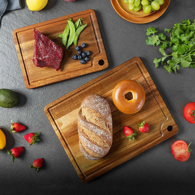 Commercial Buyers Moderna tavola per tagliare formaggio in legno di acacia da cucina con scanalatura di succo