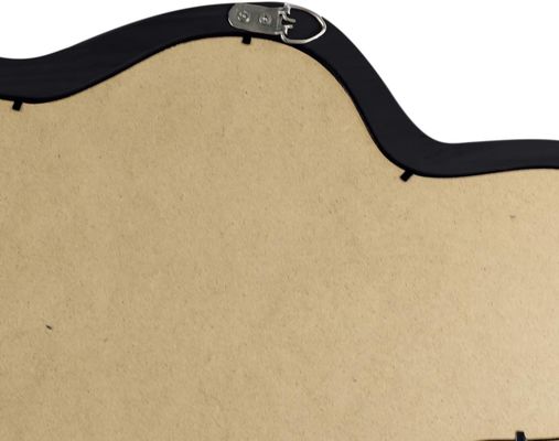 Bello arredamento domestico Specchio irregolare a muro con cornice di legno nero e decorazione moderna del bagno