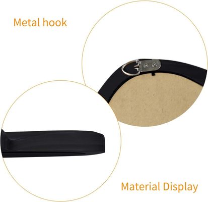 Bello arredamento domestico Specchio irregolare a muro con cornice di legno nero e decorazione moderna del bagno