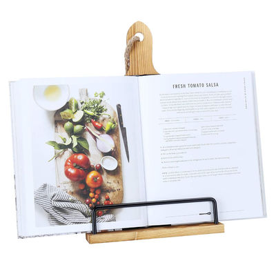 Leggi senza sforzo le tue ricette con questo portalibro di ricette in legno rustico regolabile