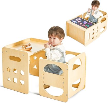 Legno personalizzato Bambini di 1-3 anni Altezza regolabile Sedile di gradino Scaffale per soggiorno