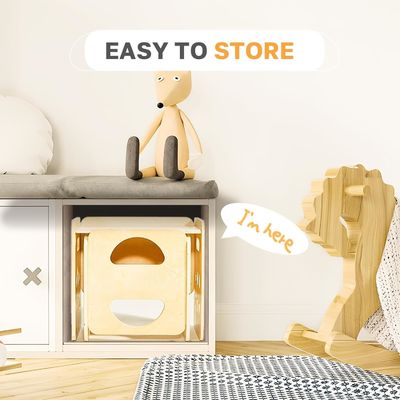 Legno personalizzato Bambini di 1-3 anni Altezza regolabile Sedile di gradino Scaffale per soggiorno