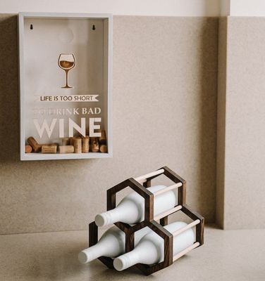 Funzionalità-risparmio di spazio 202404 portabottiglie di vino in legno a nido di miele