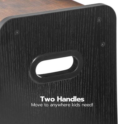 Logo personalizzato sgabello da bambino rustico marrone a due passi con maniglie mobili per la casa