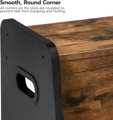 Logo personalizzato sgabello da bambino rustico marrone a due passi con maniglie mobili per la casa