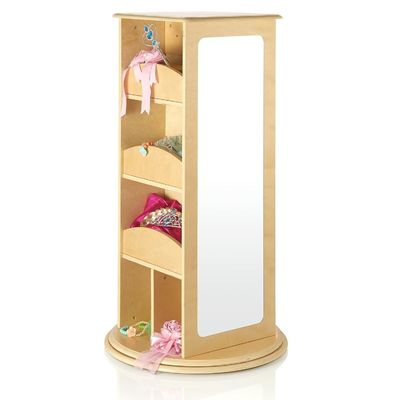 Gioco di finzione per bambini, rivestimento a rotazione, deposito con due specchi e ganci in un design moderno