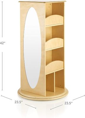 Gioco di finzione per bambini, rivestimento a rotazione, deposito con due specchi e ganci in un design moderno
