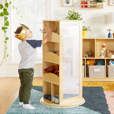 Gioco di finzione per bambini, rivestimento a rotazione, deposito con due specchi e ganci in un design moderno