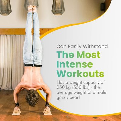 Parallettes di legno spingere le barre PowerBars per il fitness interno Durable Handstand Trainer