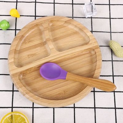 Piatto bambù per bambini piatto da dessert piatto da tavola per bambini piatto con seta di posate di cartone animato