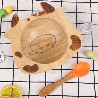 Piatto bambù per bambini piatto da dessert piatto da tavola per bambini piatto con seta di posate di cartone animato