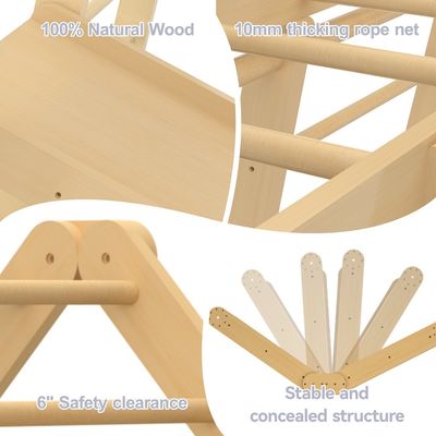 Commerciale 2 in 1 triangolo scalatore con rampa legno pieghevole Montessori indoor giocattoli di arrampicata