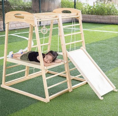 Bambini ginnastica telaio di arrampicata in legno arrampicata rocce rete scala tirare su bar tenda di gioco interno