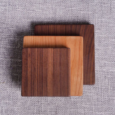 Logo personalizzato Acceptabile Walnut Cherry Wood Coaster per uno stile di design minimalista eco-friendly