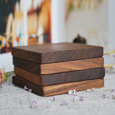 Logo personalizzato Acceptabile Walnut Cherry Wood Coaster per uno stile di design minimalista eco-friendly