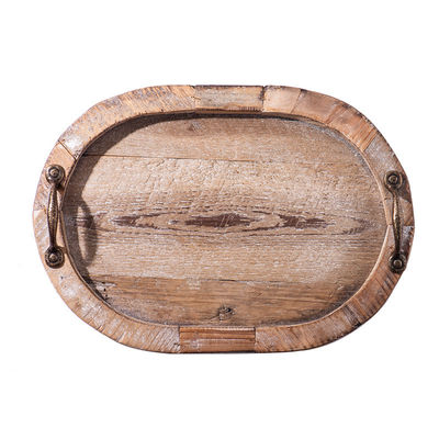 Piatto di legno a manica in metallo per il tè e il tempo libero personalizzabile