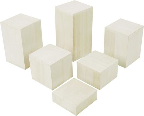 Stagno per gioielli e accessori in legno 6 pcs risers quadrati in stampa bruciata