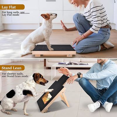 Pad di raschiatura per cani in legno verniciato con coperchio rimovibile e scatola per tagliare le unghie