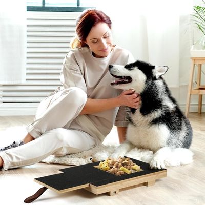 Pad per la cura delle unghie per cani in legno per uso domestico con scatola per snack