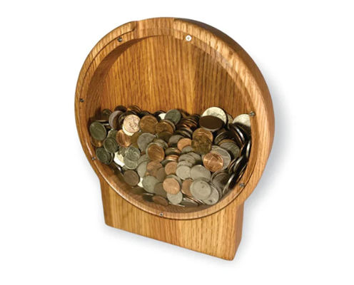 Logo personalizzato Piggy Bank di legno Bambini Risparmio sportivo Tematica di baseball colore semplice