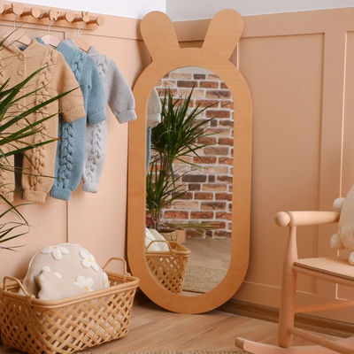 Disegno rustico Specchio decorativo in legno per il salotto Montessori per bambini