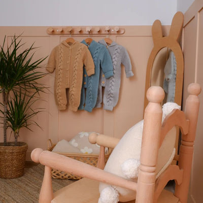 Disegno rustico Specchio decorativo in legno per il salotto Montessori per bambini