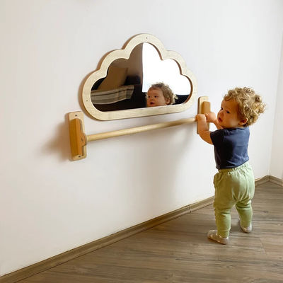 Pavimento per bambini Specchio acrilico incrollabile con barra di legno sensoriale regalo di Natale