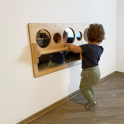 Pavimento per bambini Specchio acrilico incrollabile con barra di legno sensoriale regalo di Natale