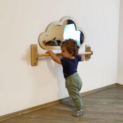 Pavimento per bambini Specchio acrilico incrollabile con barra di legno sensoriale regalo di Natale