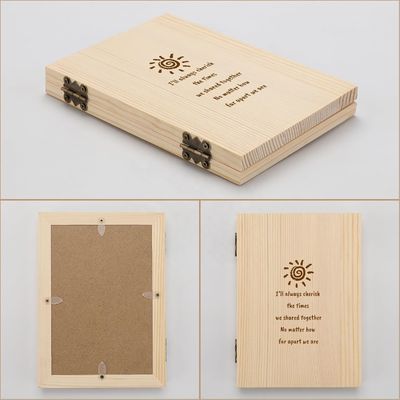 Cornice fotografica di coppie in legno con testo personalizzato inciso al laser personalizzato