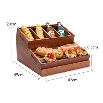 Pane di legno multifunzionale Frutta piante Cassa di stoccaggio Panino alimentare Display Box 20x20x30cm