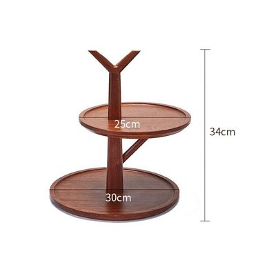 Legno 2 3 Livello Snack Piatto di frutta Caramelle vassoio Dessert Display Mensola Decorazione Torta di nozze Stand