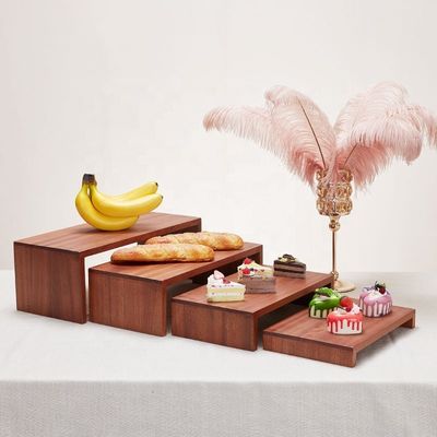 Sapele Buffet in legno Catering Food Display Rack Pane Torta in legno Dessert Sushi Display Stand