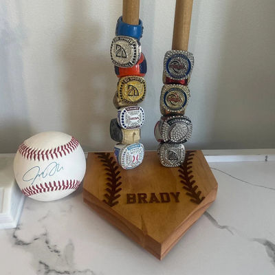 Display di anello sportivo in legno a colori semplici per il campionato di softball e baseball